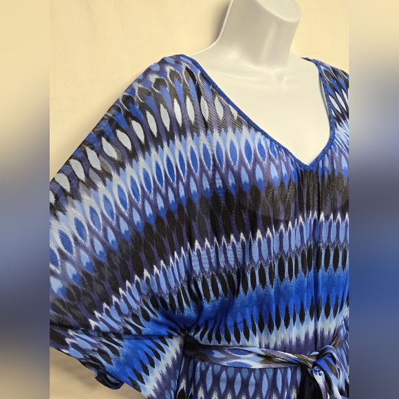 Apt. 9 Woman 2X Top Cami With Sheer Built In Overlay Wide Short Sleeve Tie Belt - Picture 2 of 6